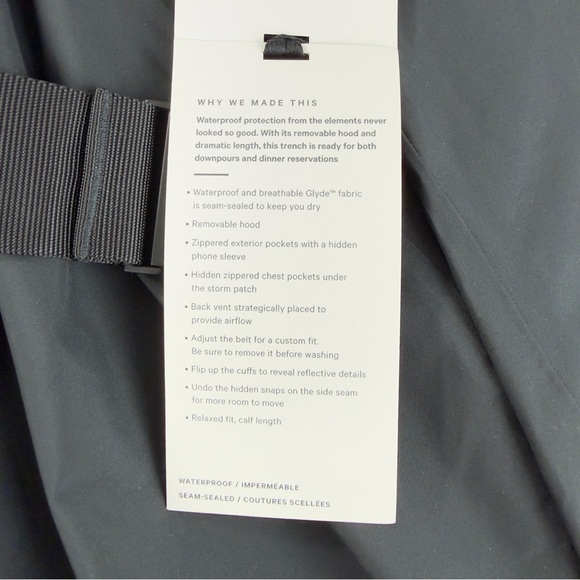 Lululemon NWT Women's Size 12 Always There Trench Coat W4BJ2S Style Number - Picture 12 of 16